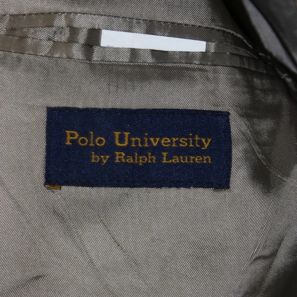 Polo University by Ralph Lauren Blazer Mens 46R Brown Wool Silk Houndstooth‎